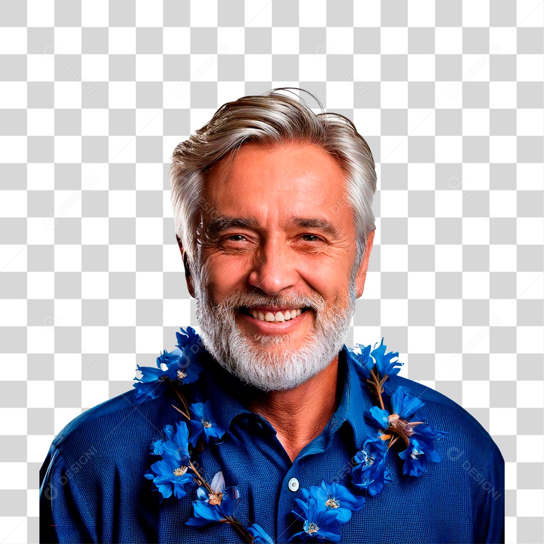 Senhor De Idade Com Um Belo Sorriso Olhos Claros.PNG Tramsparente