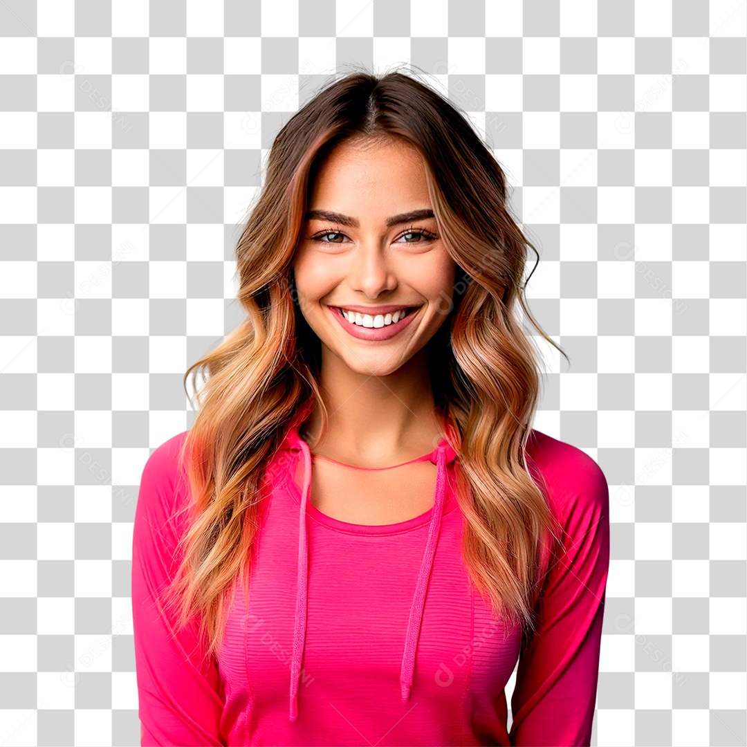 Uma linda garota com um belo sorriso olhos claros PNG Transparente