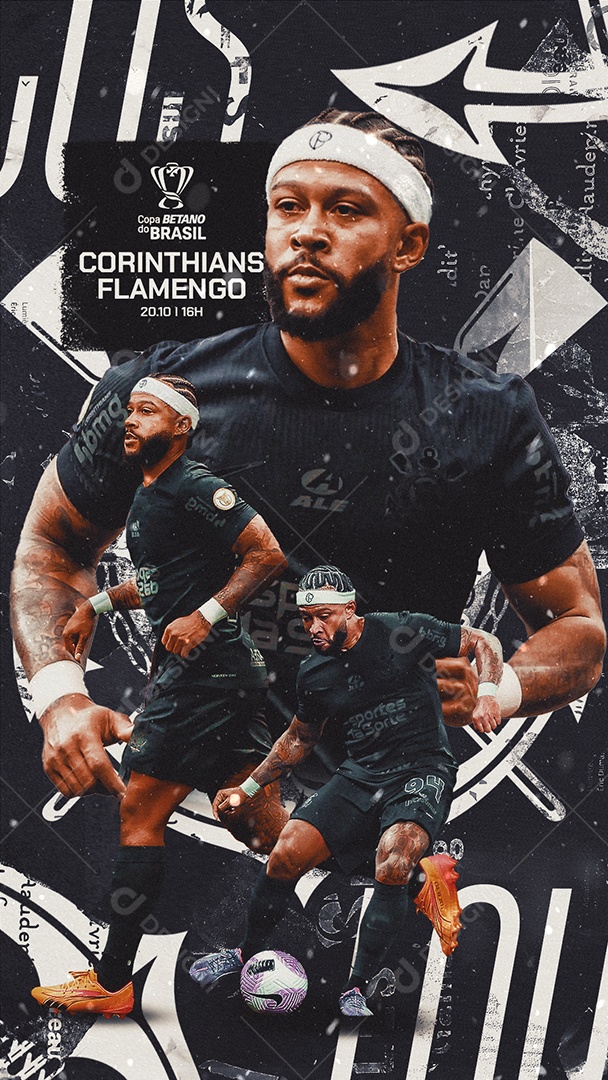 Story Futebol Copa do Brasil Corinthians X Flamengo Social Media PSD Editável