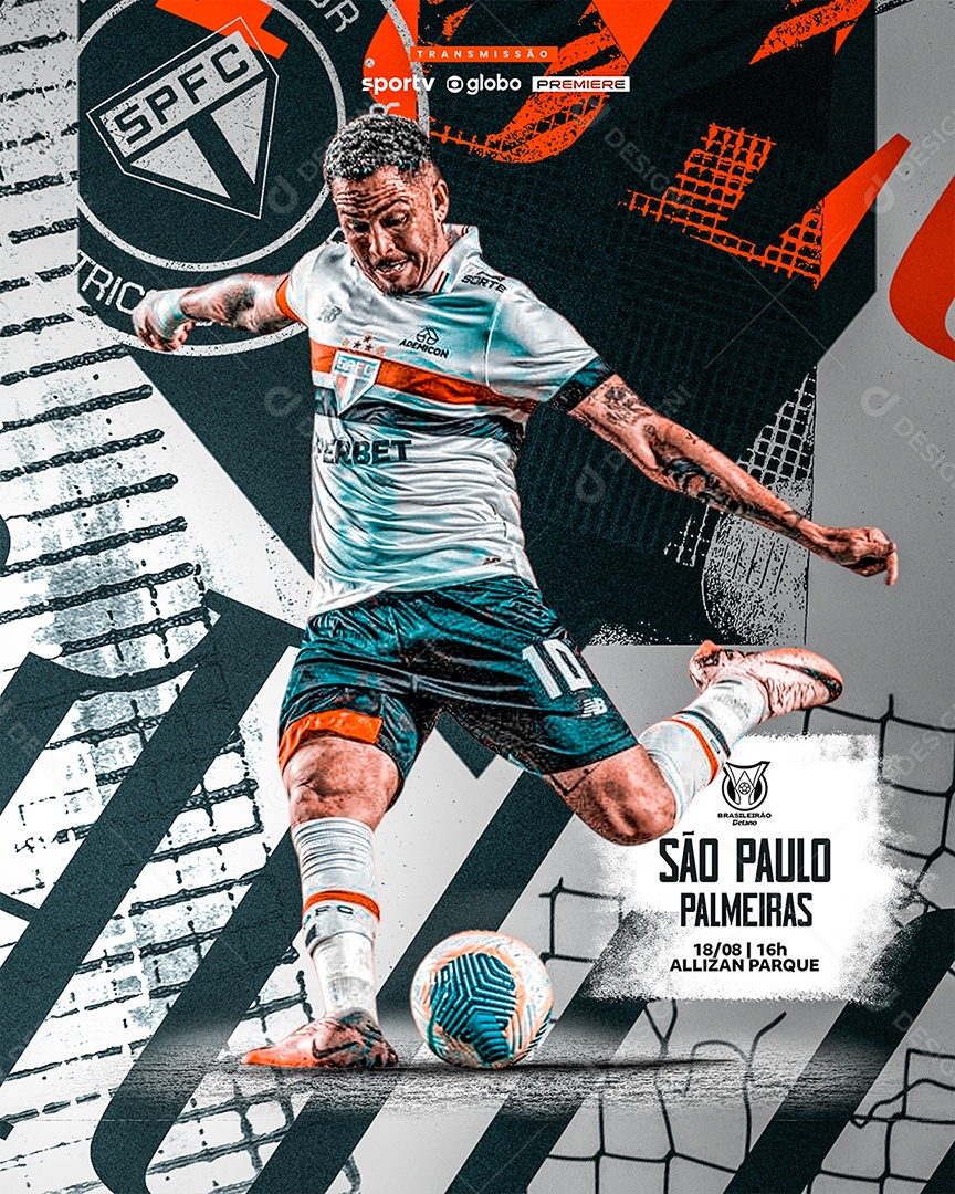 Futebol Brasileirão São Paulo X Palmeiras Social Media PSD Editável
