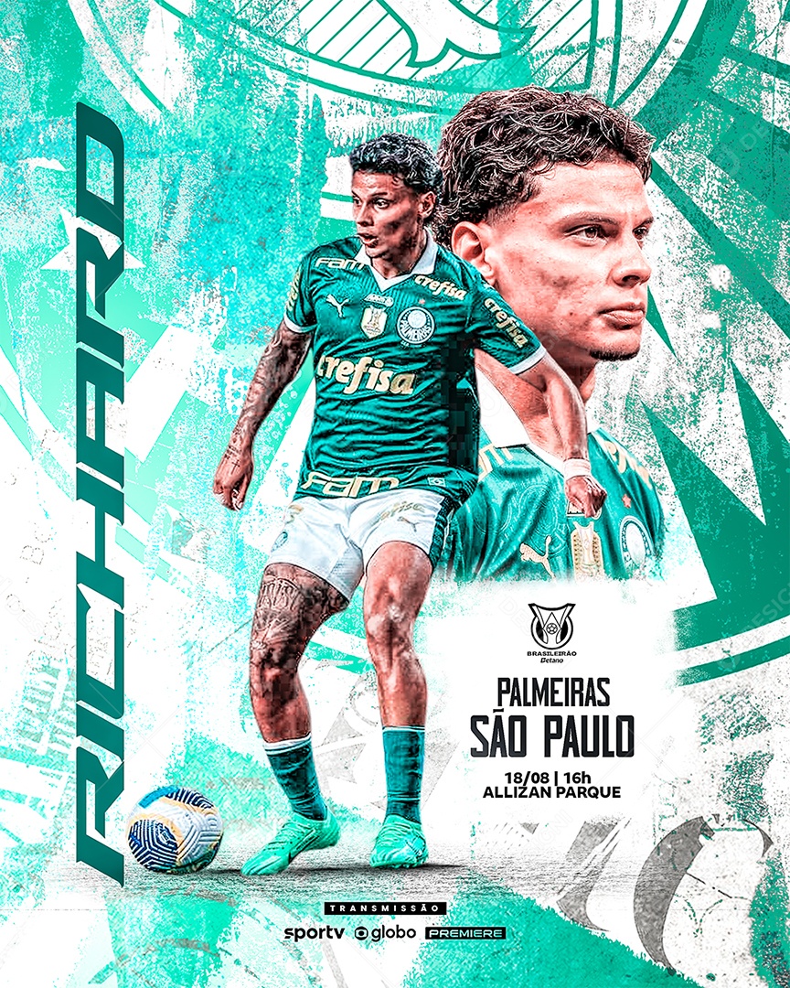 Futebol Brasileirão Palmeiras X São Paulo Social Media PSD Editável