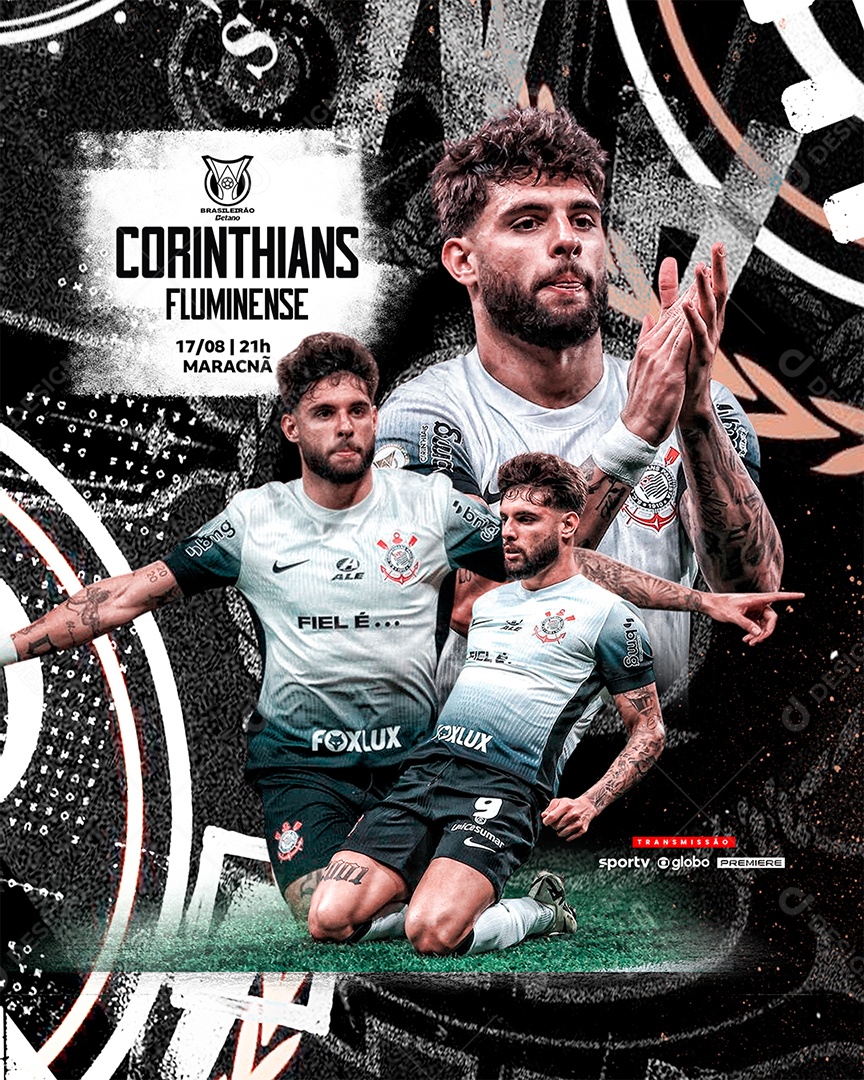 Futebol Brasileirão Corinthians X Fluminense Social Media PSD Editável