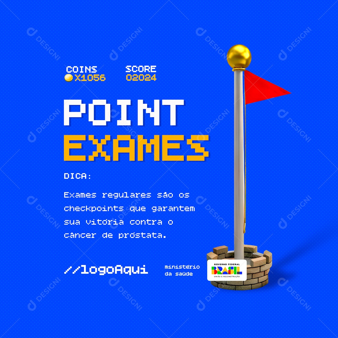 Novembro Azul Point Exames Social Media PSD Editável
