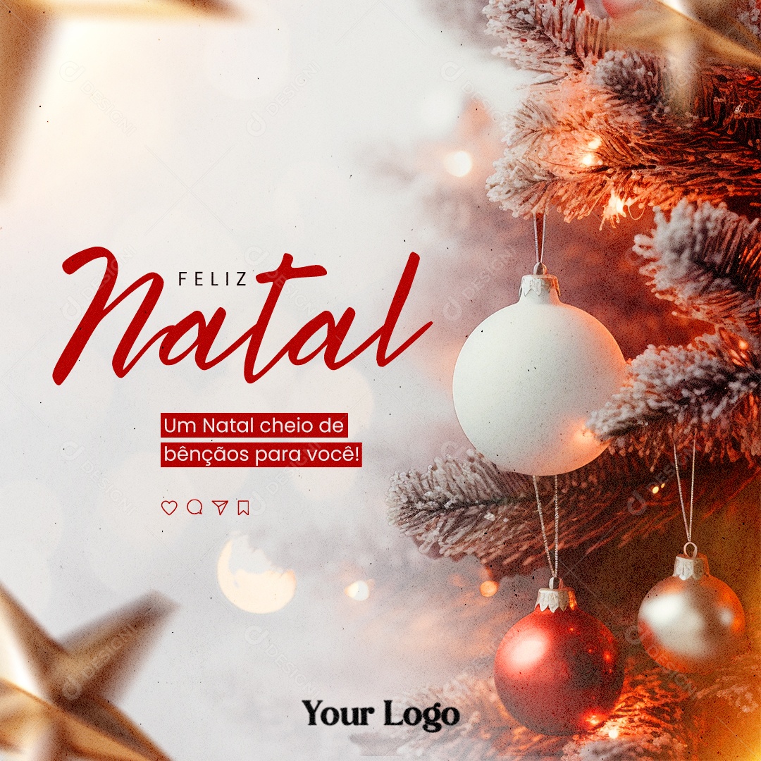 Um Natal Cheio De Bençãos Para Você Social Media PSD Editável