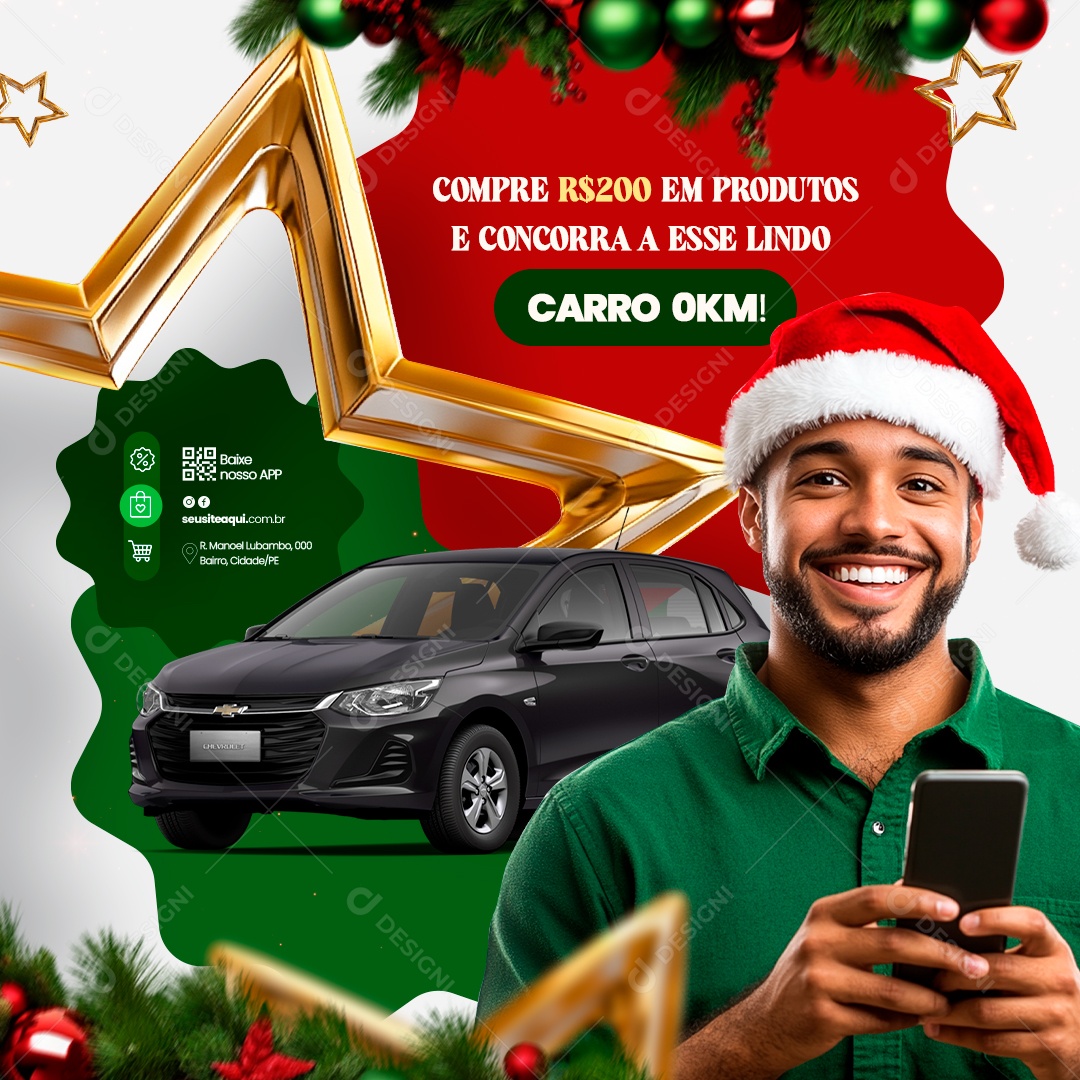 Sorteio de Natal Social Media PSD Editável