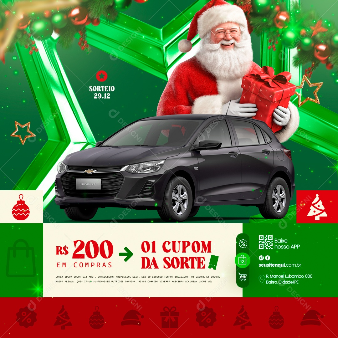 Sorteio de Natal Social Media PSD Editável