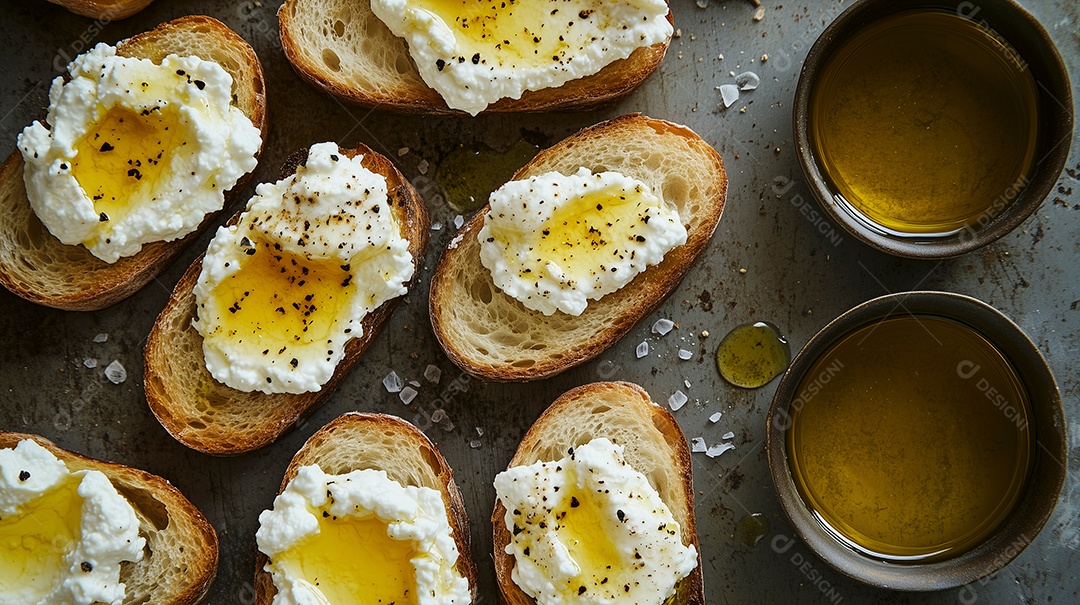 Delíciosas torradas com ovo molhada na manteiga derretida sobre mesa de pedra isolada