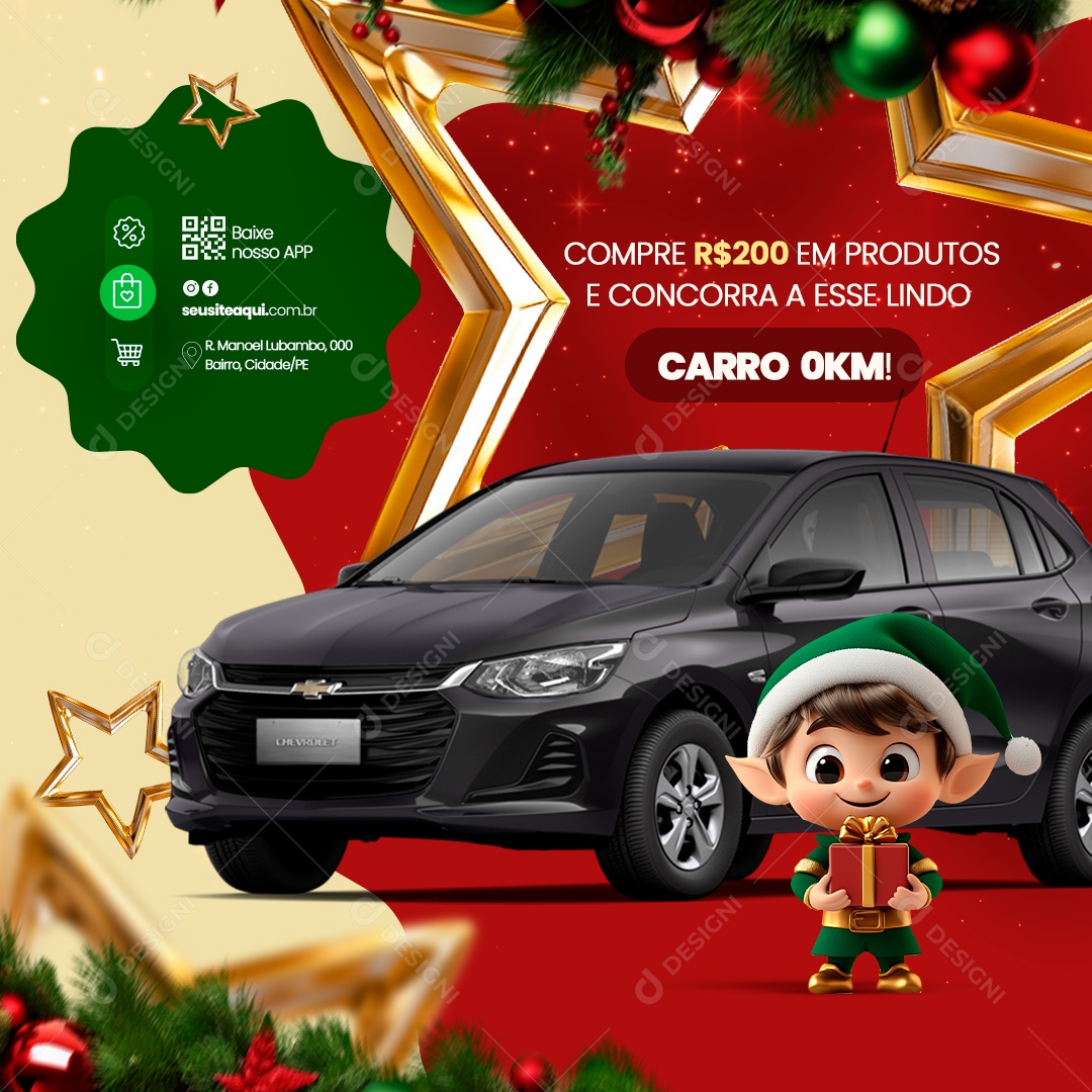 Sorteio de Natal Social Media PSD Editável