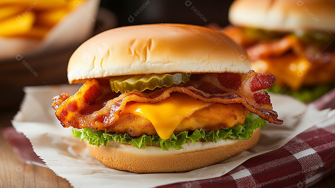 Delícioso hamburguer sobre fundo isolado