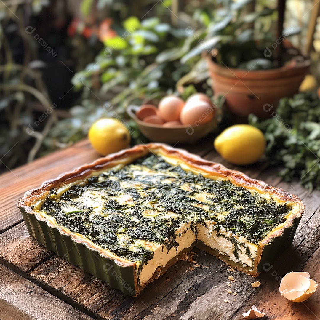 Linda torta vegana sobre mesa de madeira