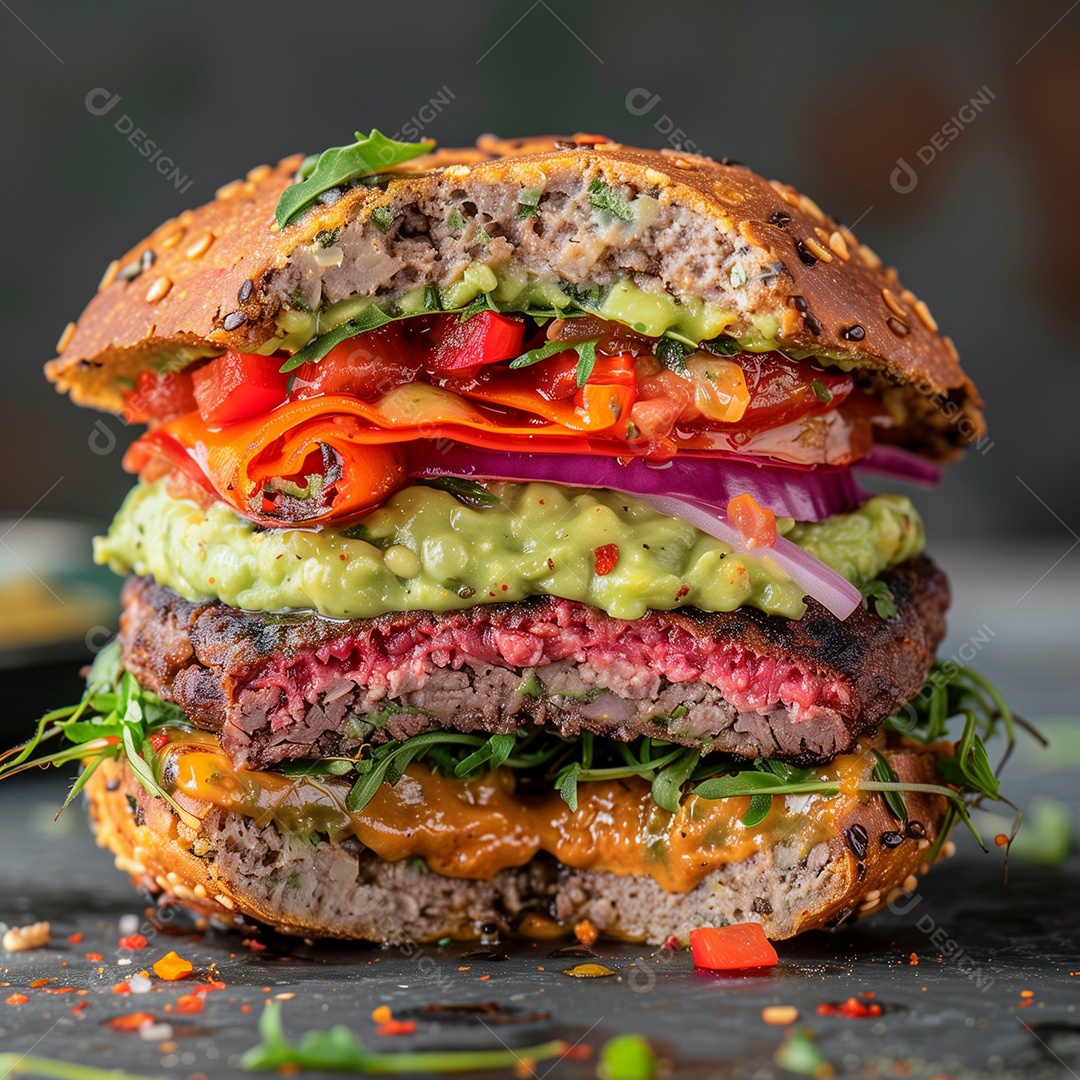 Delícioso hamburguer sobre fundo isolado