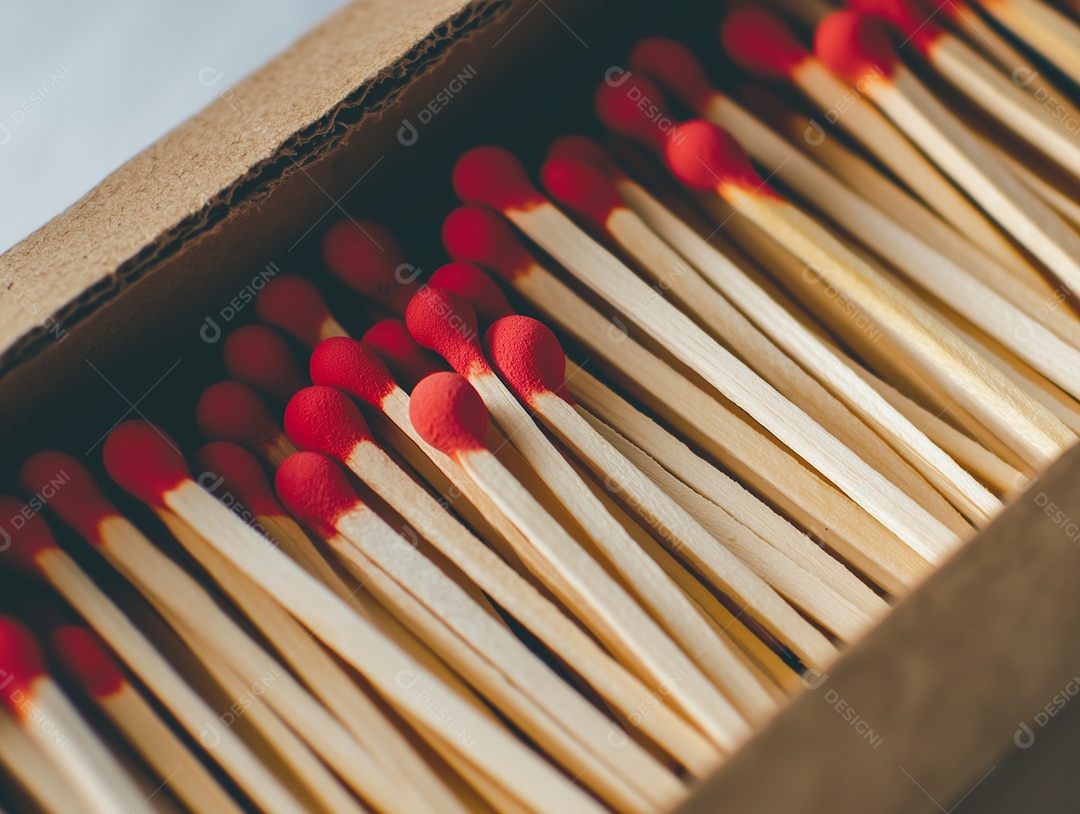 Fósforo em uma caixa sobre fundo isolado