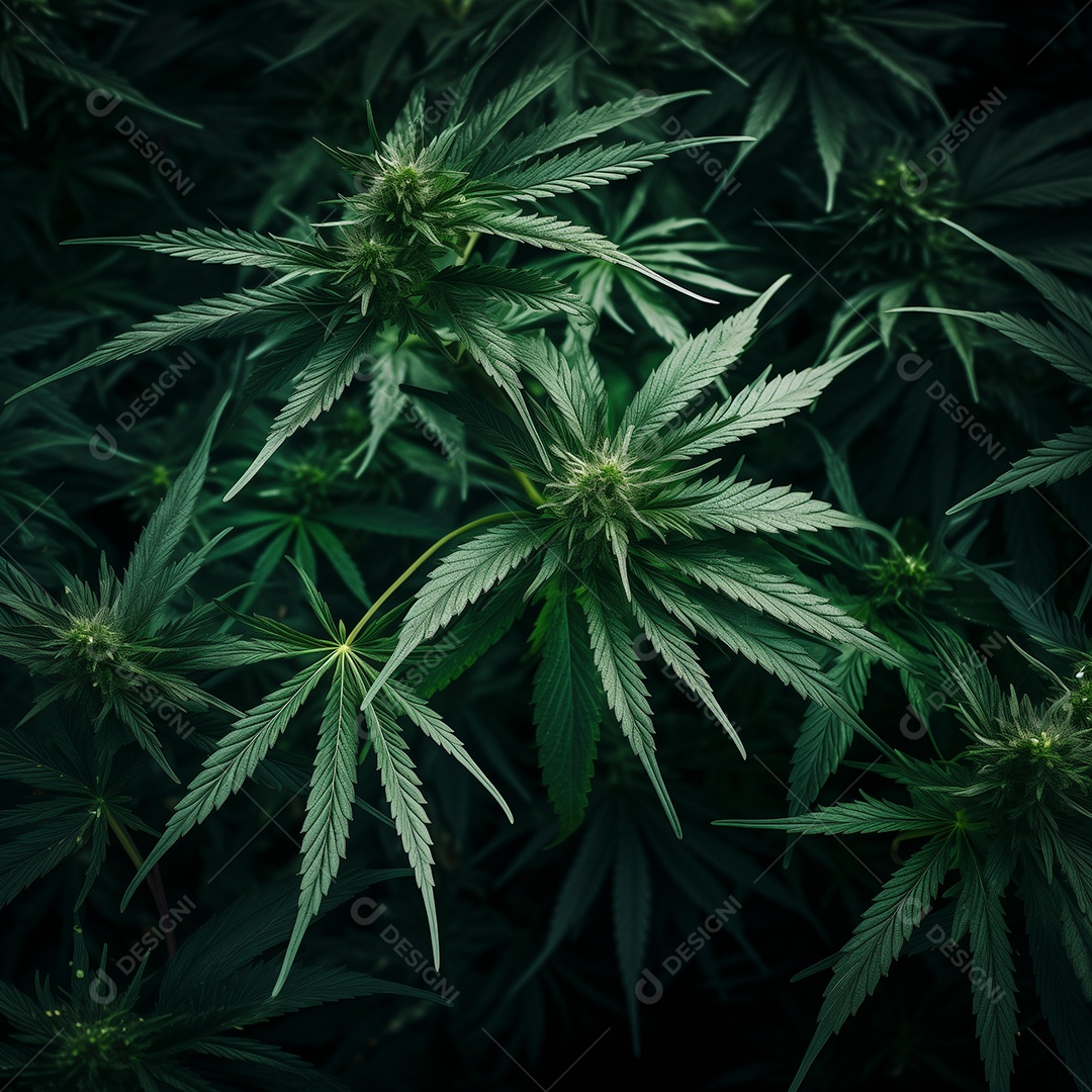 Linda folhas de cannabis sobre fundo isolado