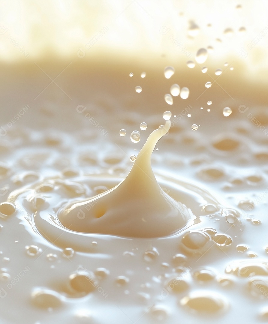 Gota de leite macroDrop on creme de leite produto lácteo iogurte milkshake textura redemoinho design gráfico