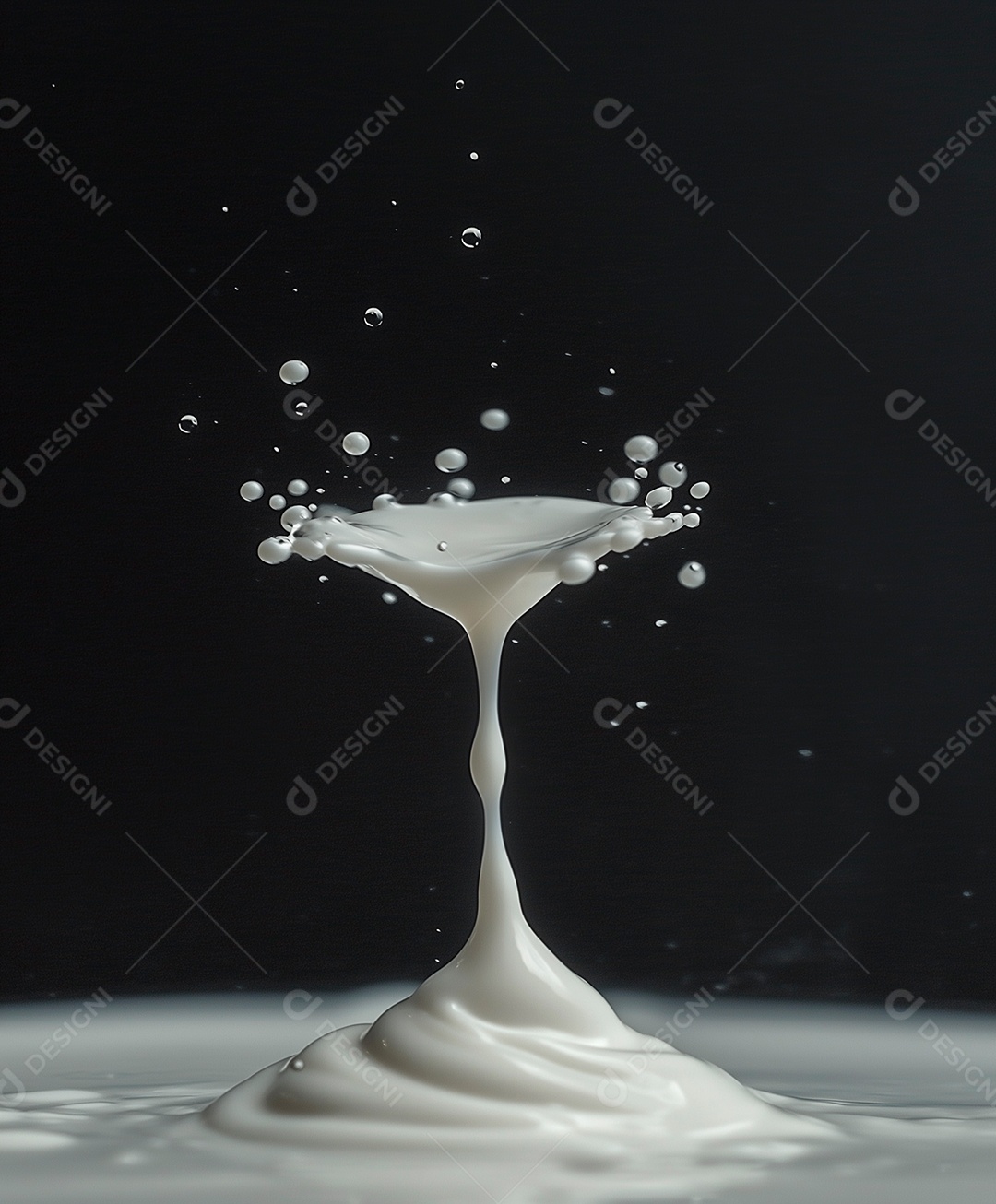 Gota de leite macroDrop on creme de leite produto lácteo iogurte milkshake textura redemoinho design gráfico