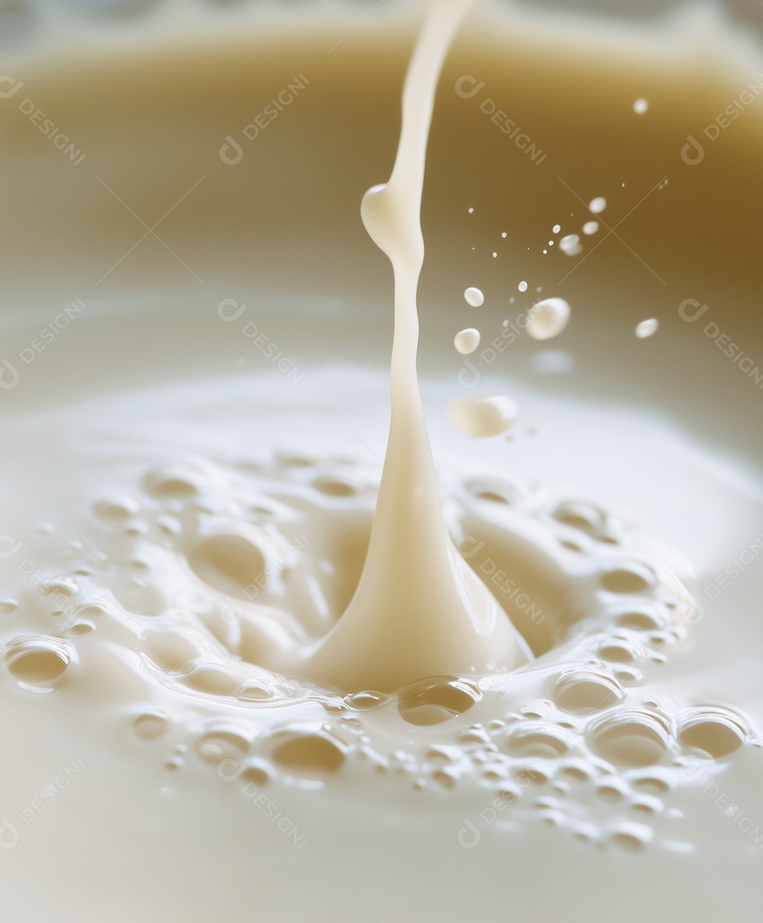 Gota de leite macroDrop on creme de leite produto lácteo iogurte milkshake textura redemoinho design gráfico