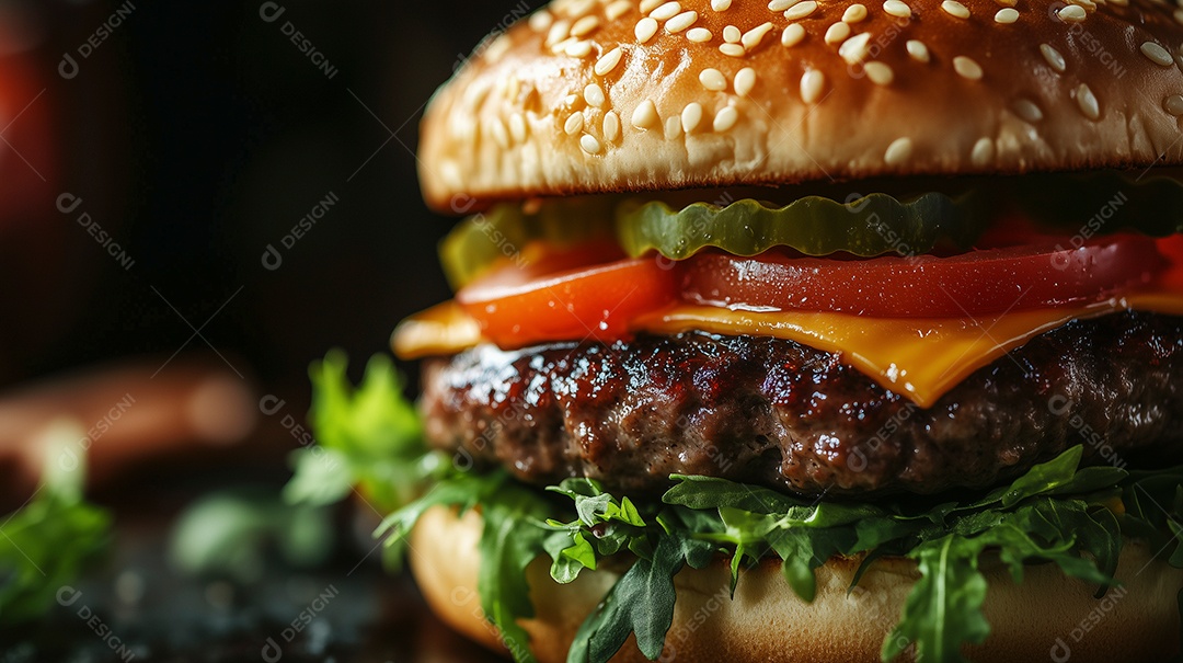 Delícioso hambúrguer sobre fundo isolado