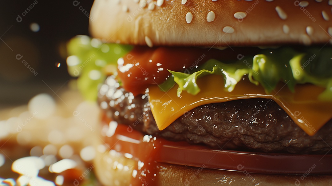 Delícioso hambúrguer sobre fundo isolado