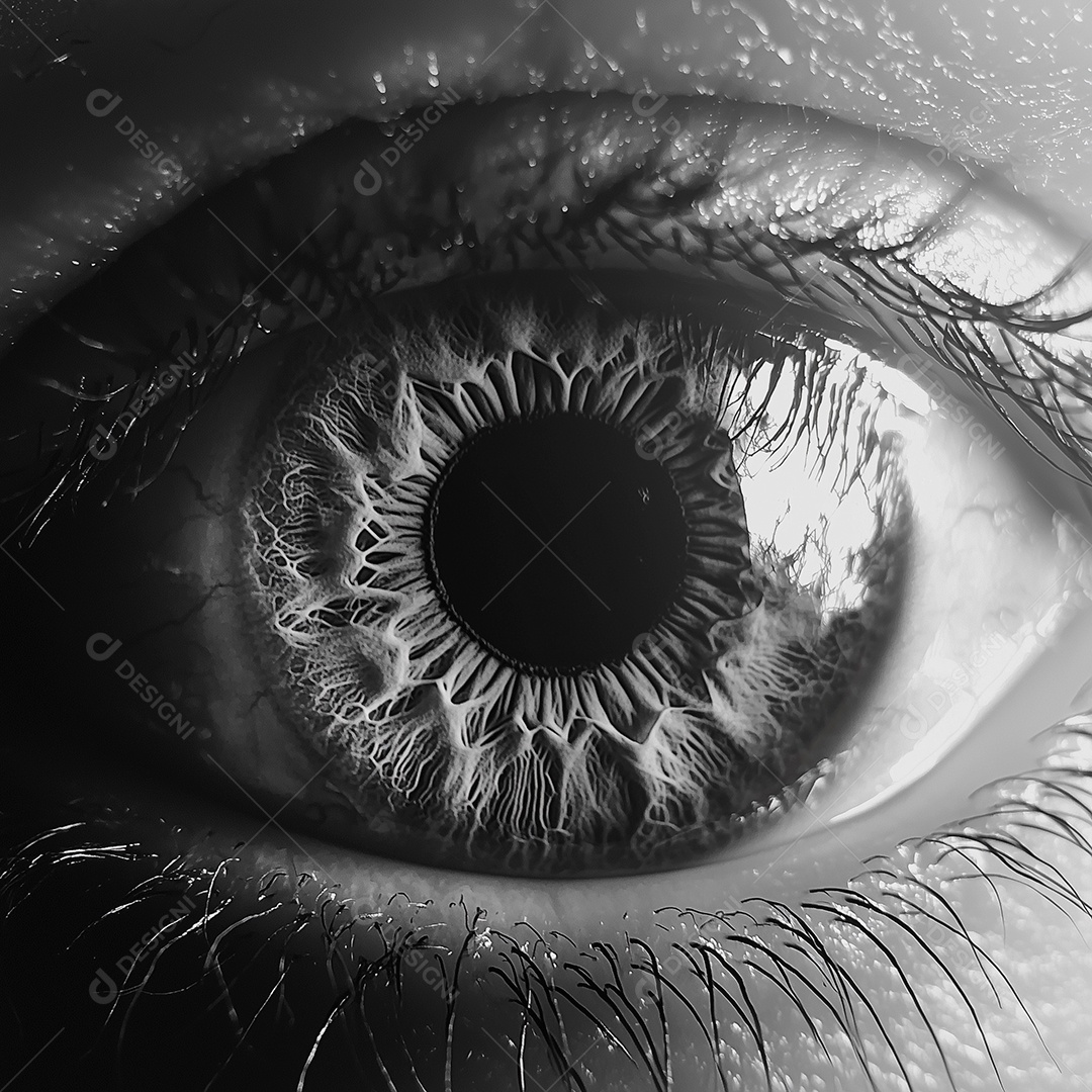 Linda foto em close escuro do olho profundo humano