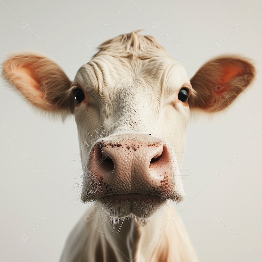 Linda vaca leiteira sobre fundo branco isolado