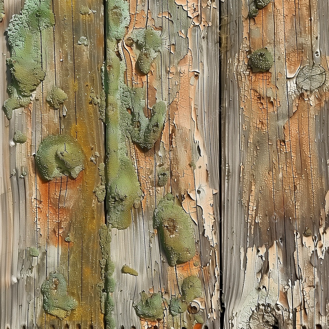 Linda textura de madeira velha com fungos sobre fundo isolado