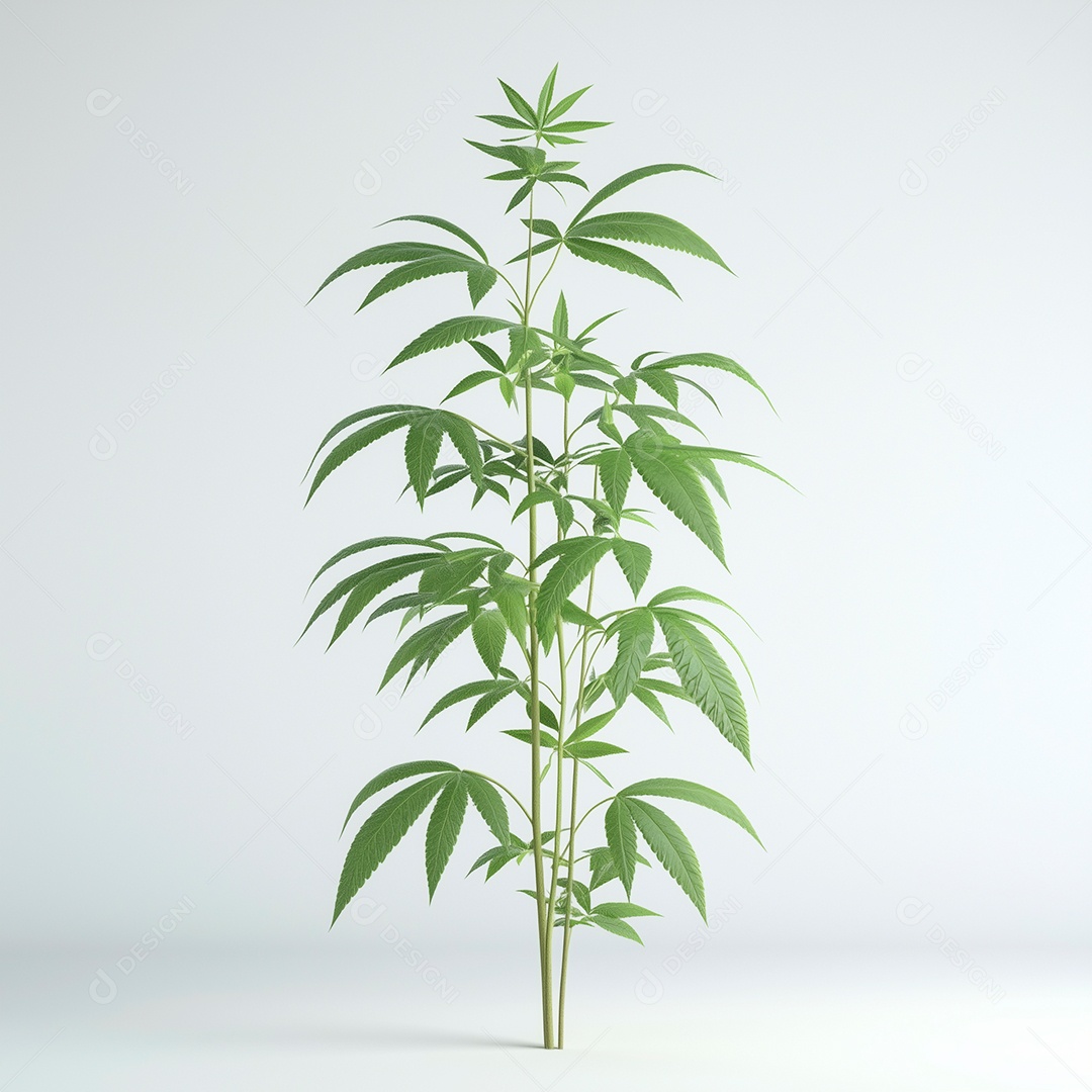 Linda planta com folhas verde sobre fundo branco isolado