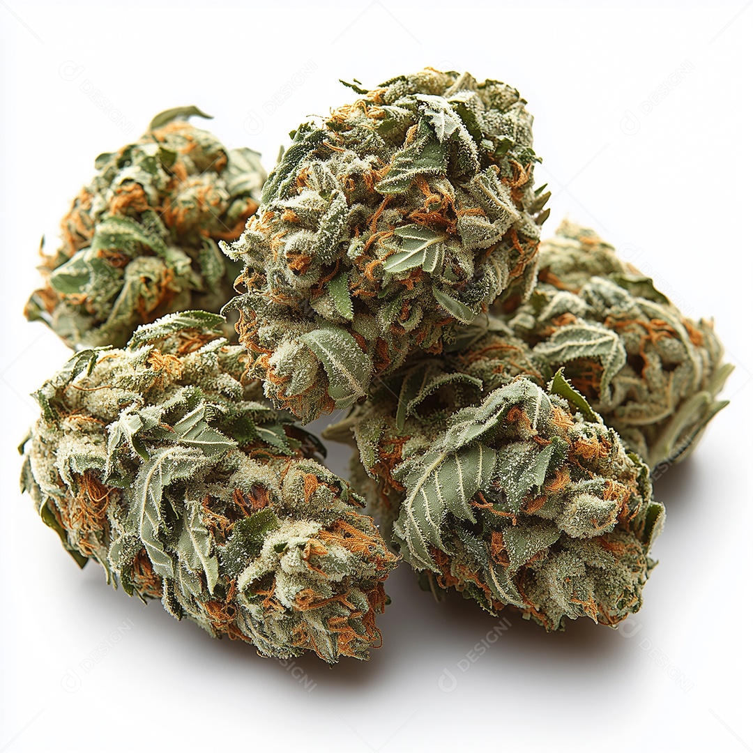 Lindas cannabis sobre fundo branco isolado