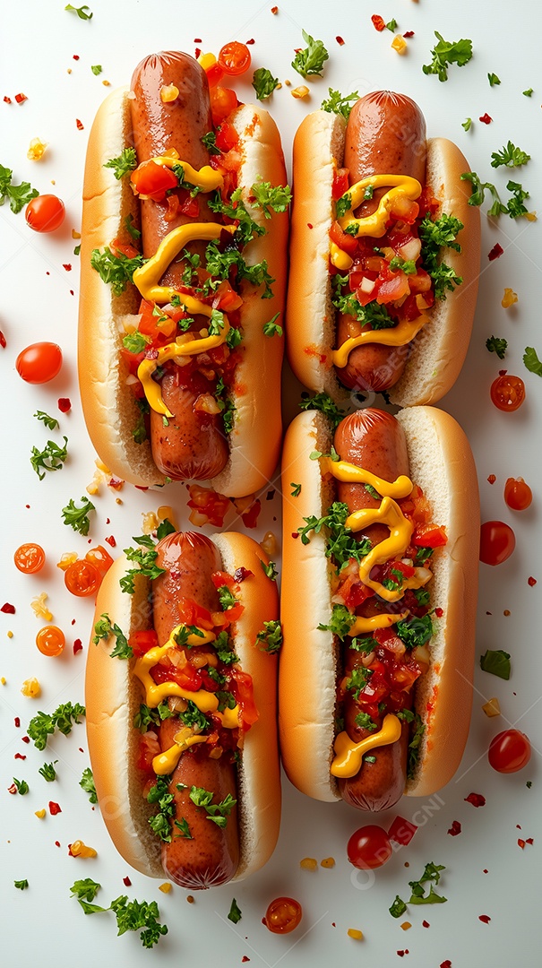 Delícioso rot dog sobre fundo branco isolado