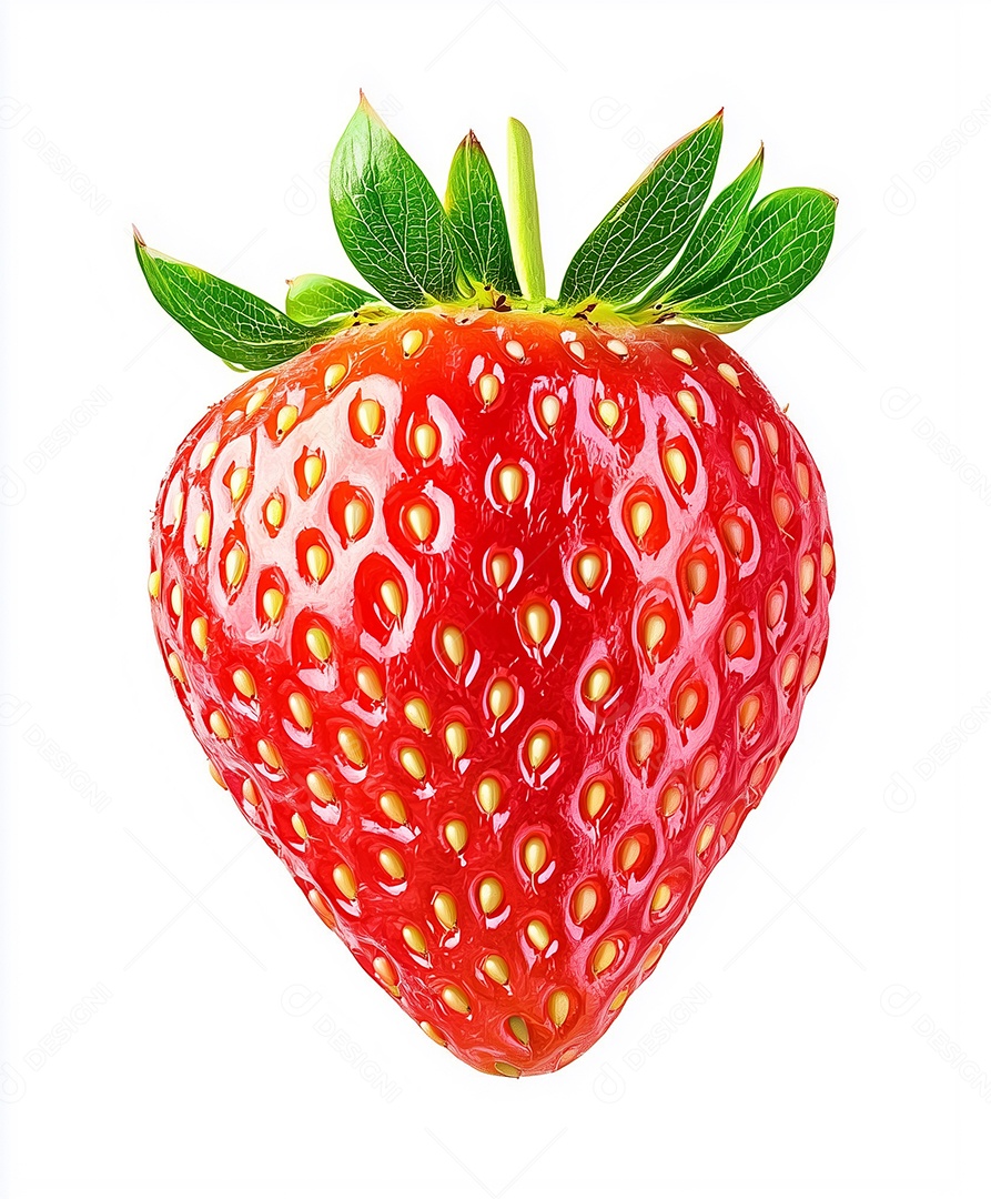 Lindo morango sobre fundo branco isolado