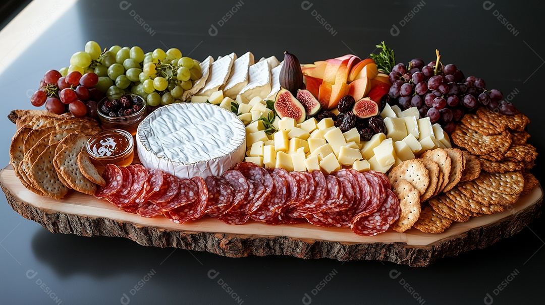 Bela tábua de frios sobre fundo isolado