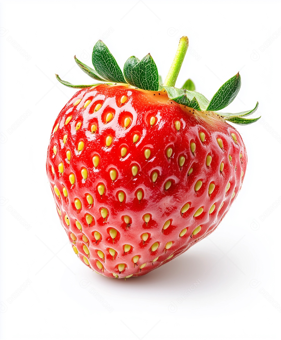 Lindo morango sobre fundo branco isolado