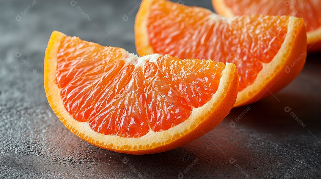 Linda  fatia de laranja sobre mesa de marmore