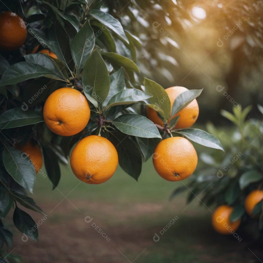 Lindas plantas com frutos sobre fundo desfocado