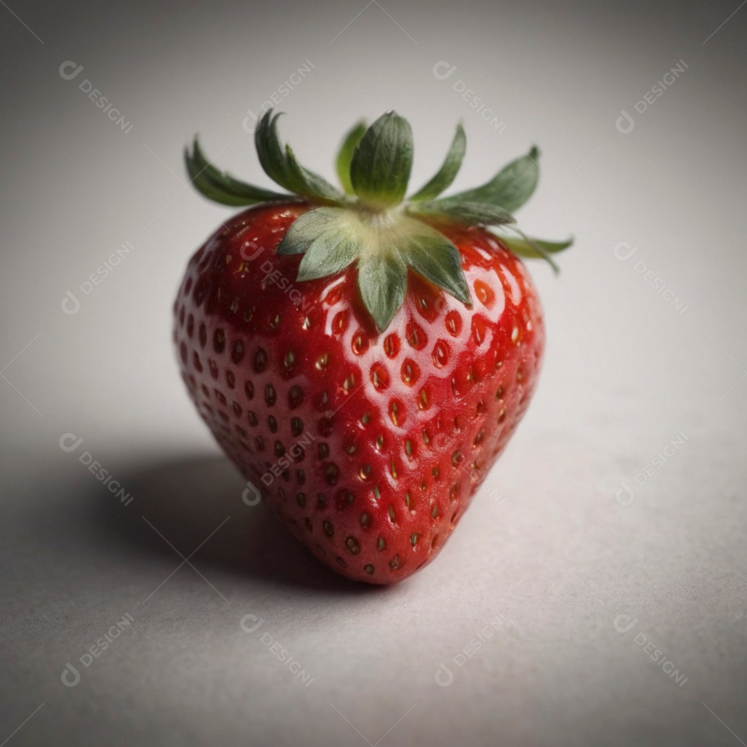 Lindo morango sobre fundo branco isolado