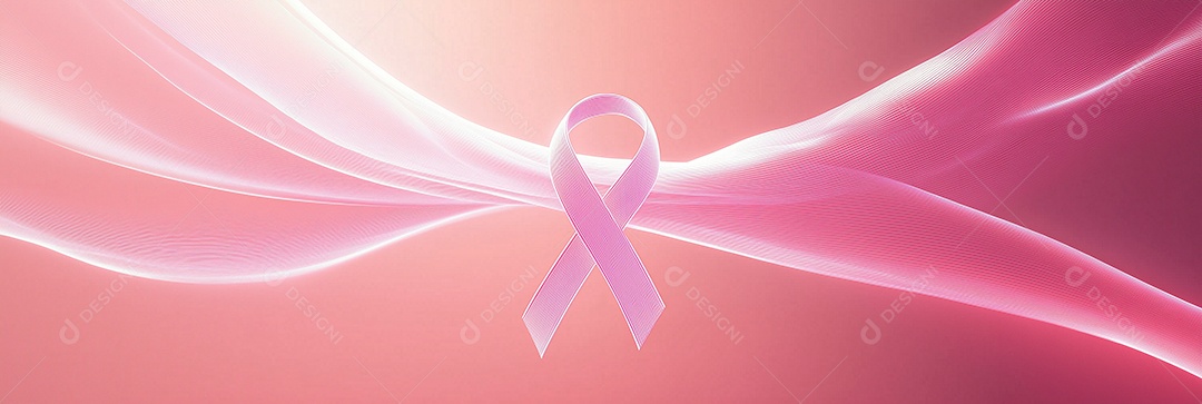 Fita rosa símbolo de conscientização do câncer de mama