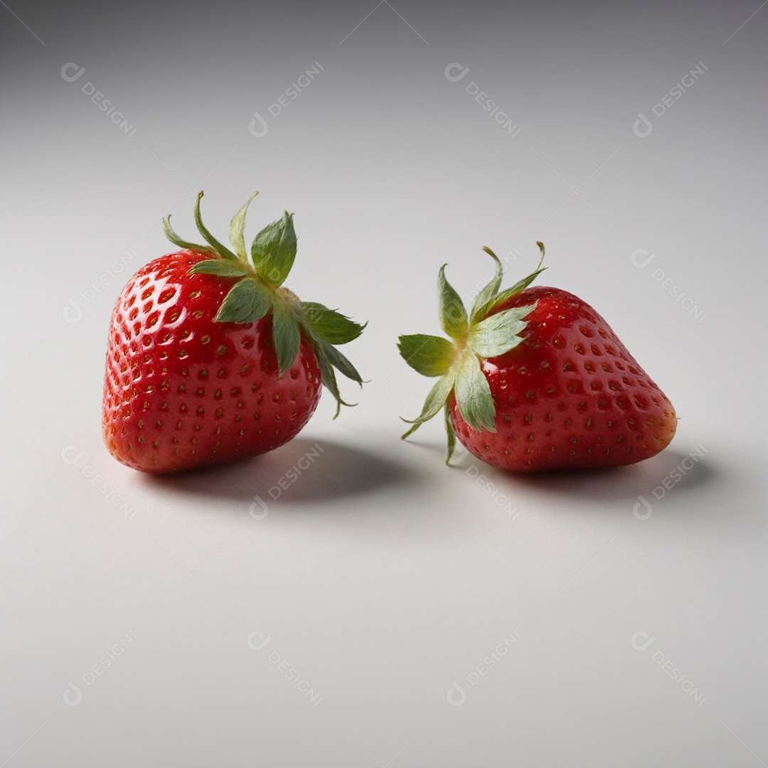 Lindos morangos sobre fundo branco isolado