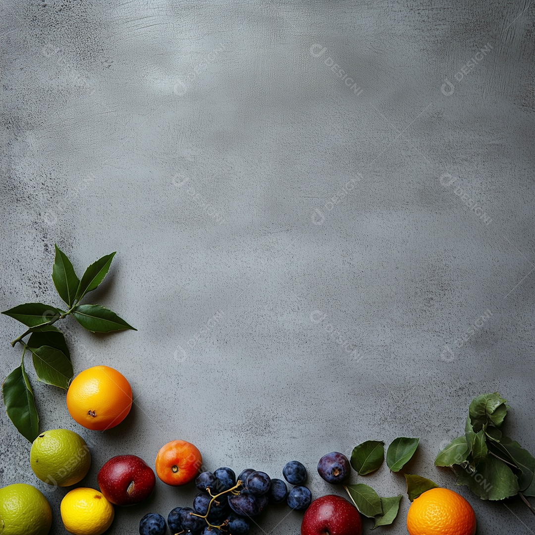 Lindas frutas frescas sobre piso isolado