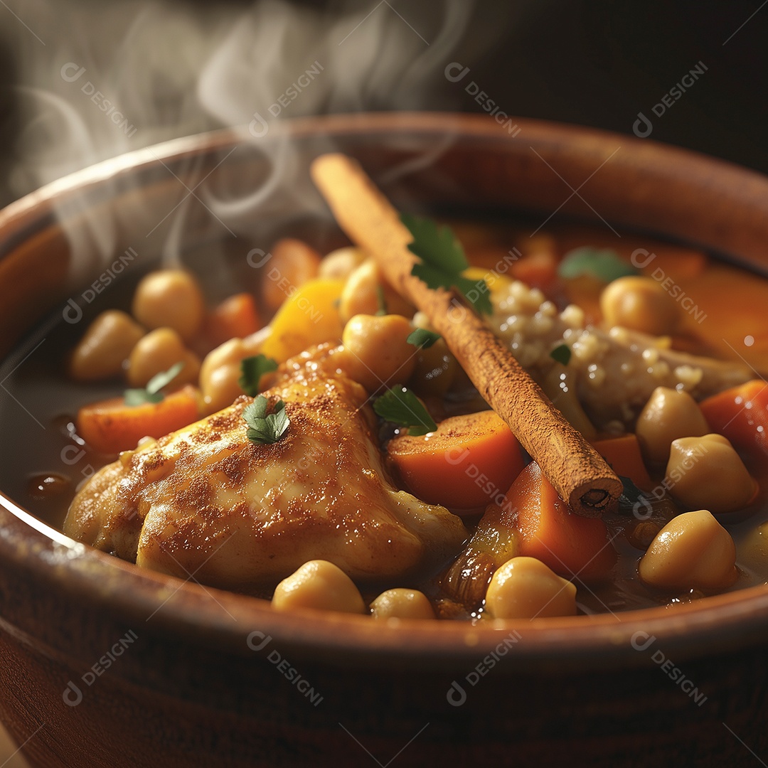 Linda sopa de carne com legumes em tijela sobre mesa de madeira