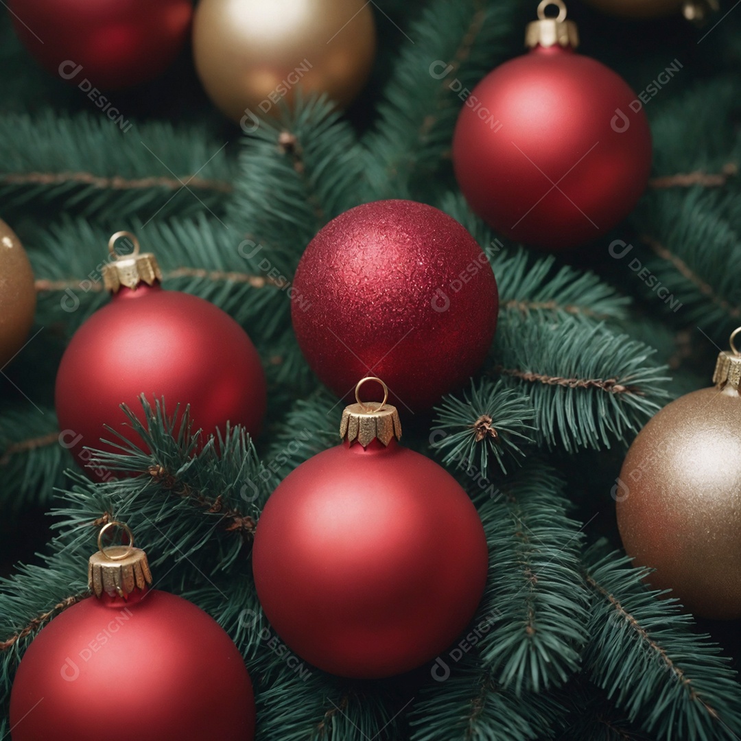 Lindos enfeites de natal sobre fundo isolado