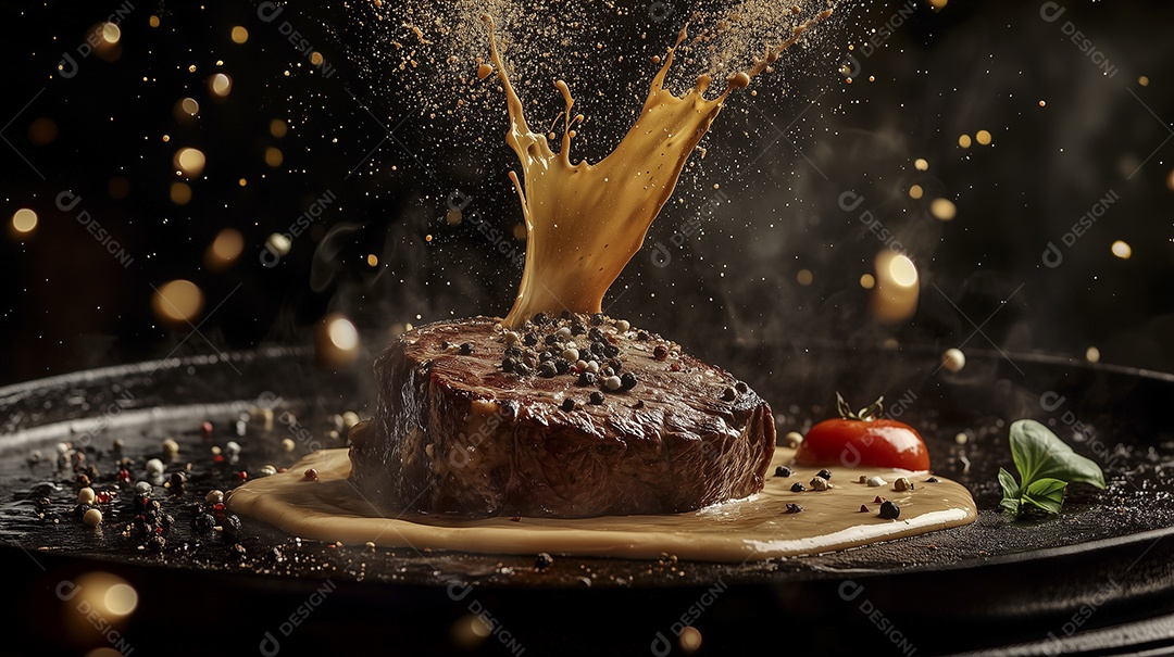 Bife grelhado ao molho e temperos