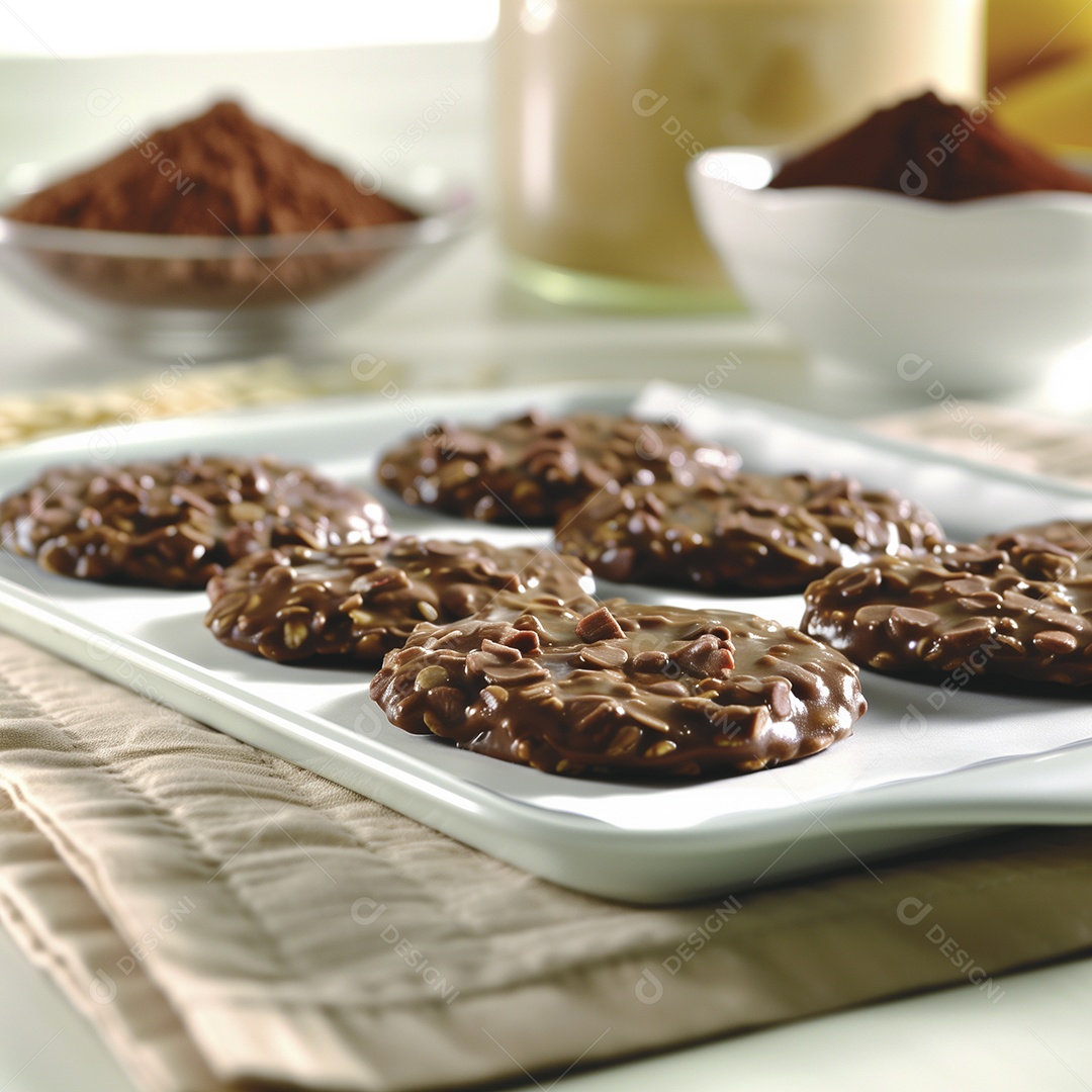 Biscoito coockies de aveia com chocolate