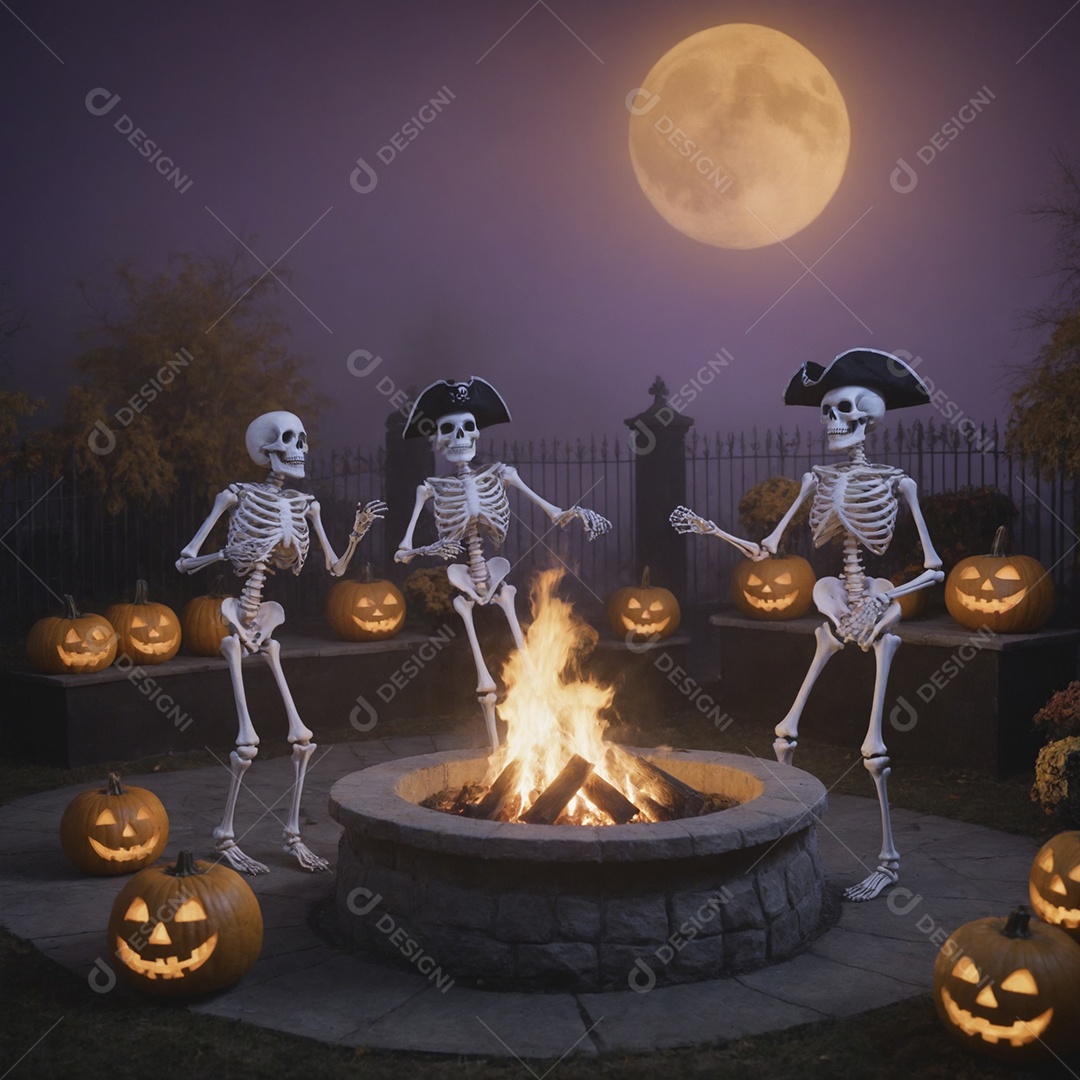 Esqueletos decorado para o halloween