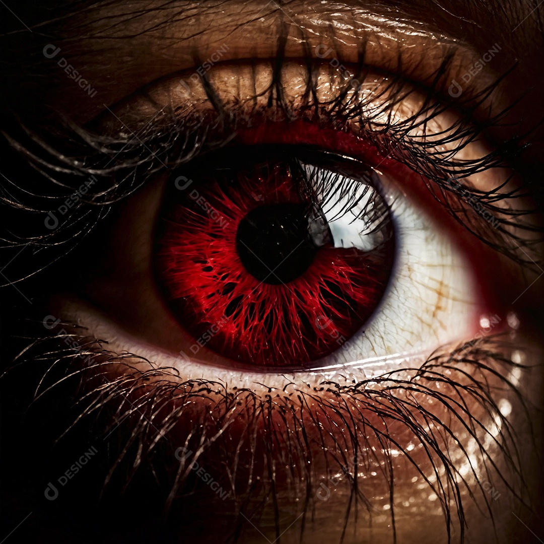 Olho vermelho humano