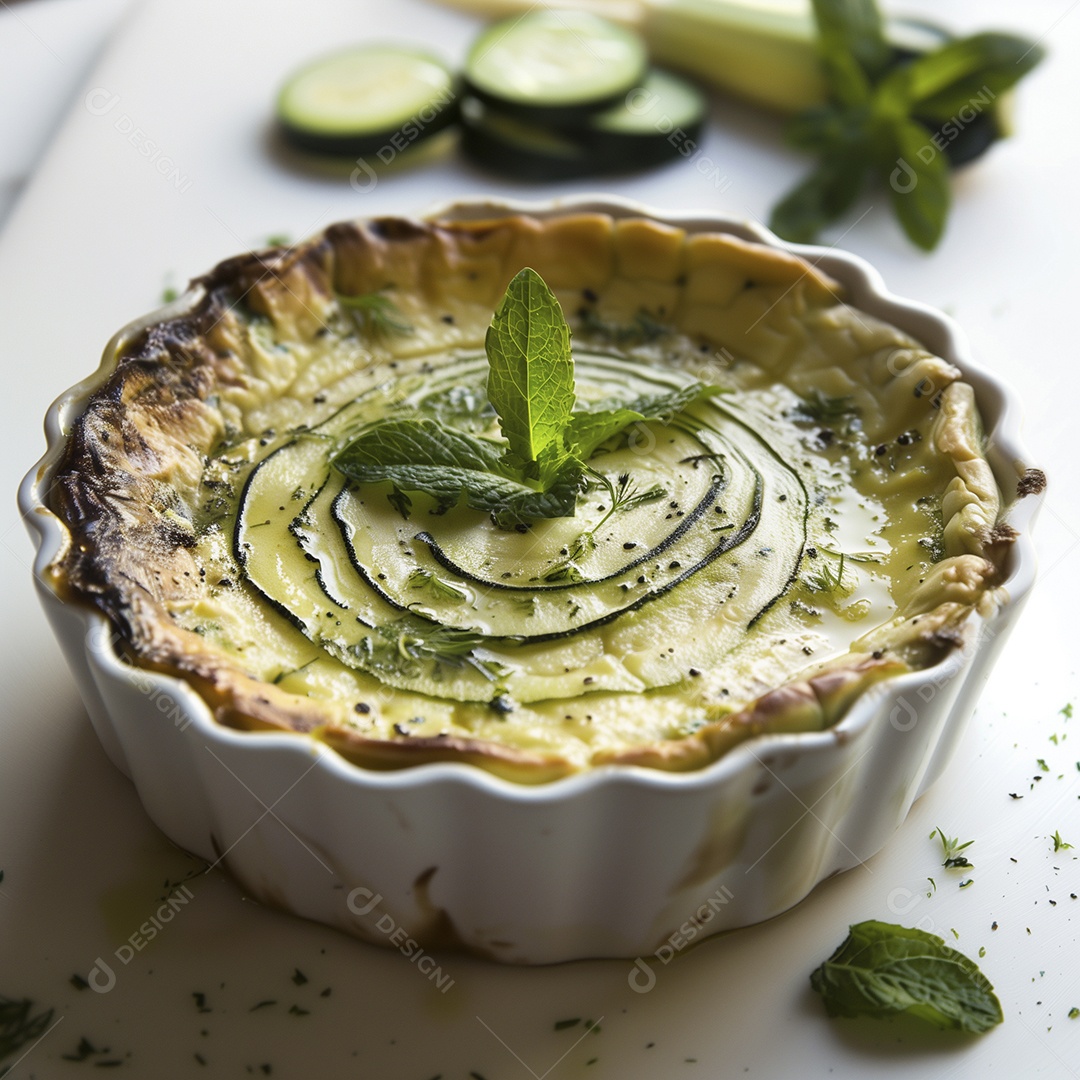 Quiche de abobrinha verde com hortelã