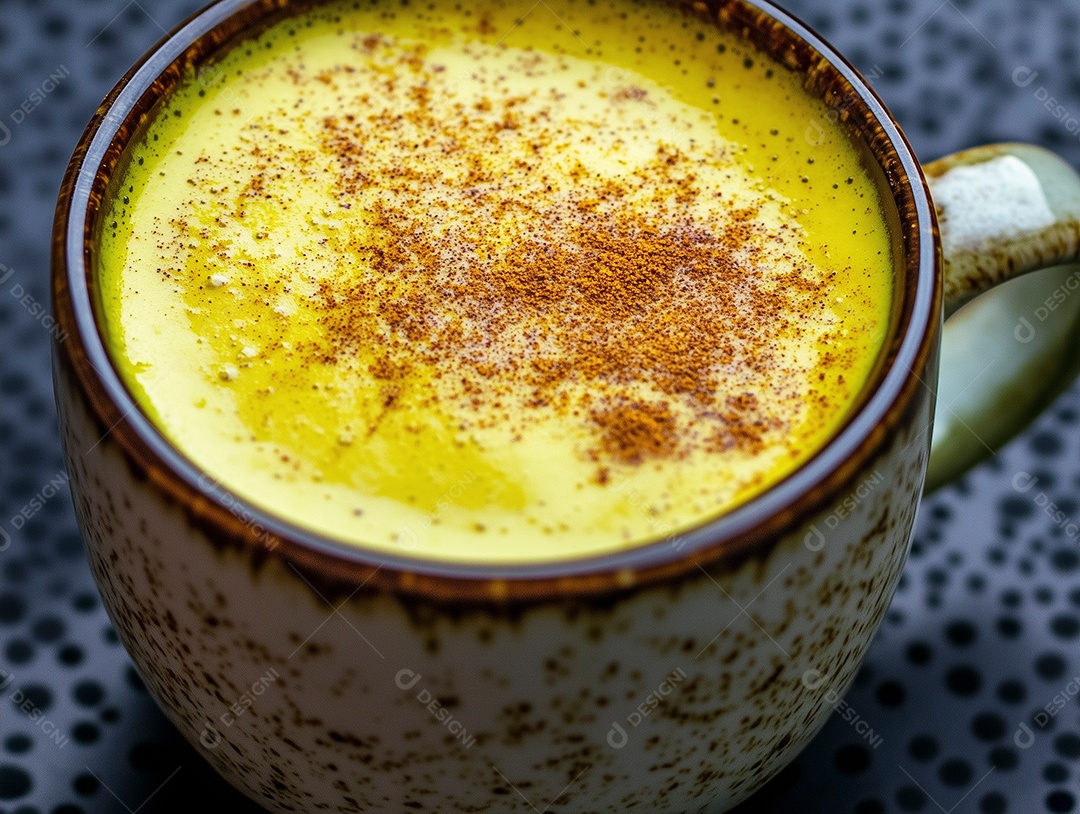 Delícioso curau de milho com canela em xícara sobre fundo isolado