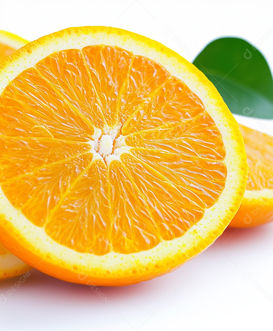 Linda laranja madura sobre fundo branco isolado