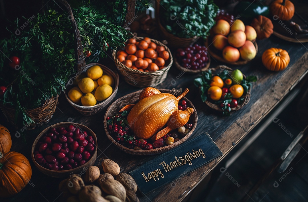 Linda mesa do dia de ação de graças