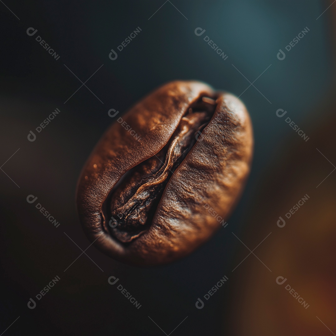 Lindo grão de café caindo sobre fundo isolado