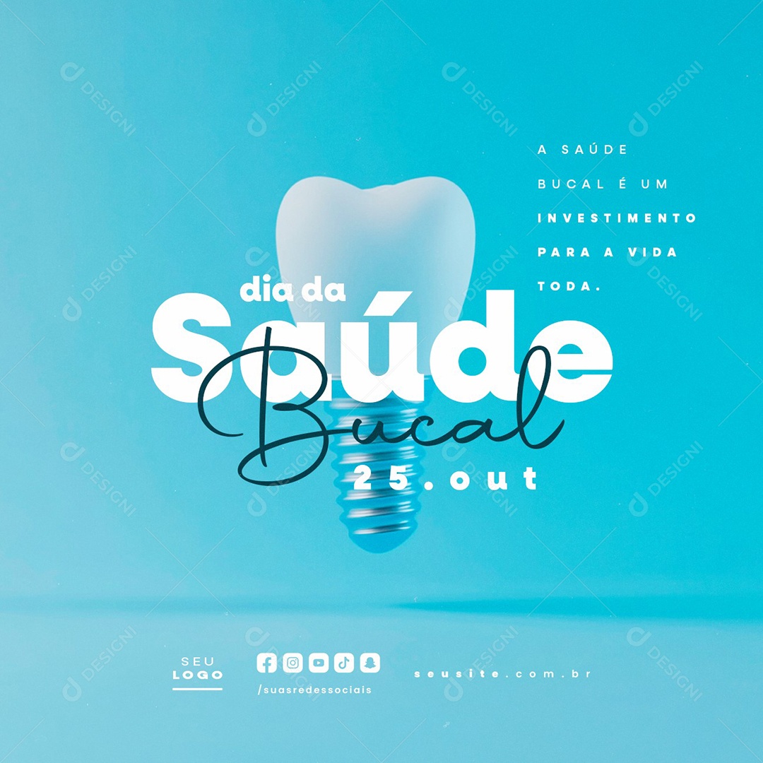 Social Media Dia da Saúde Bucal 25 de Outubro PSD Editável
