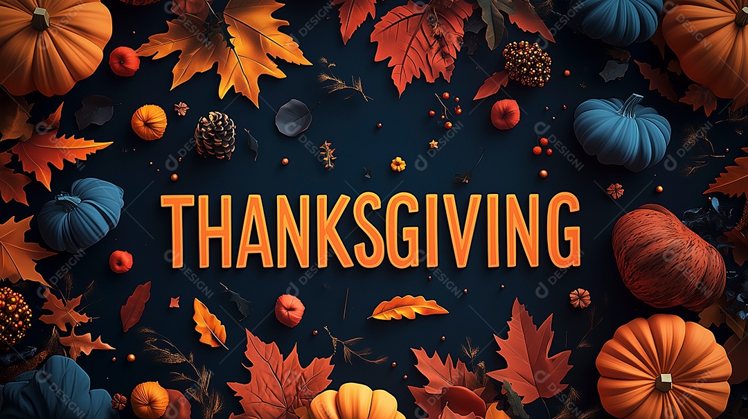 Conceito dia de ação de graças com variedades de alimento